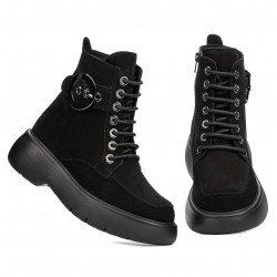 Damenstiefeletten 3372 schwarz Velours