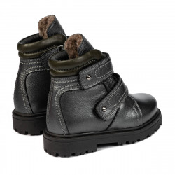 Kleine Kinderschuhe 109c grau perlmut kombiniert