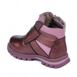Kleine Kinderstiefel 104c bordeauxperlmutt kombiniert