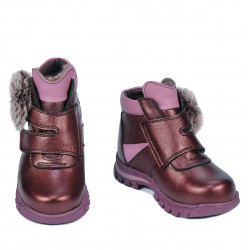 Kleine Kinderstiefel 104c bordeauxperlmutt kombiniert