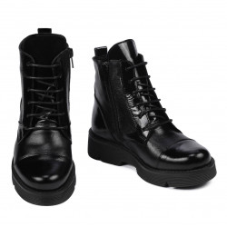 Kinderstiefel 3029 lackschwarz kombiniert