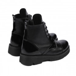 Kinderstiefel 3029 lackschwarz kombiniert