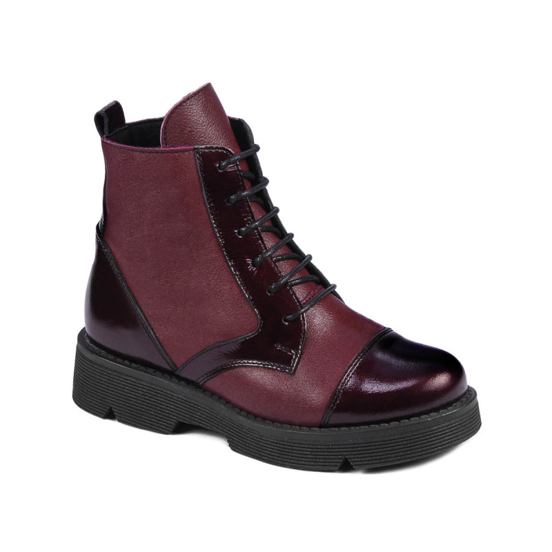Kinderstiefel 3029 Lack Bordeaux kombiniert