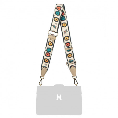 Mehrfarbiger + beige Schultergurt (Riemen) 101g