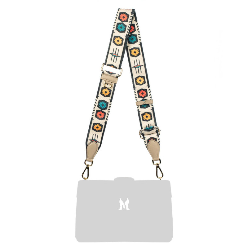 Mehrfarbiger + beige Schultergurt (Riemen) 101g