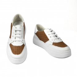 Damen-Sportschuhe 6059 weiß+camel