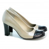Elegante Damenschuhe 1213 Lack Beige+Schwarz