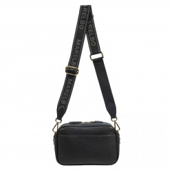 Damentasche Schultertasche 006g Schwarz Saffiano