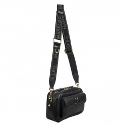 Damentasche Schultertasche 006g Schwarz Saffiano