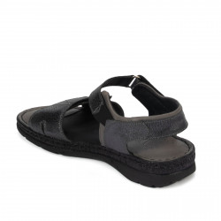 Damensandalen 5090 schwarz metallisiert kombiniert