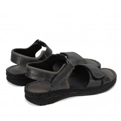 Damensandalen 5090 schwarz metallisiert kombiniert