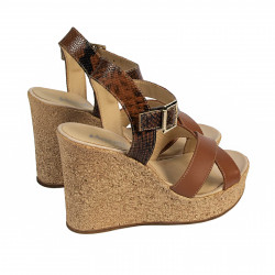 Damen Sandalen 5095 braun kombiniert