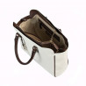 Damentasche Handtasche 002g weiß+braun
