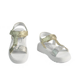 Damen Sandalen 5082 silber+gold