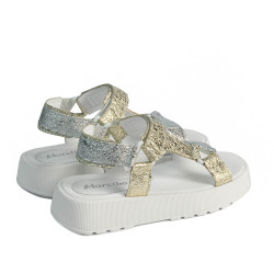 Damen Sandalen 5082 silber+gold
