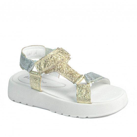 Damen Sandalen 5082 silber+gold