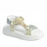 Damen Sandalen 5082 silber+gold