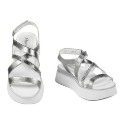 Damensandalen 5100 silber kombiniert