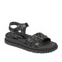 Damen Sandalen 5096 in metallisiertem Schwarz