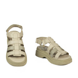 Damen Sandalen 5099 beige kombiniert