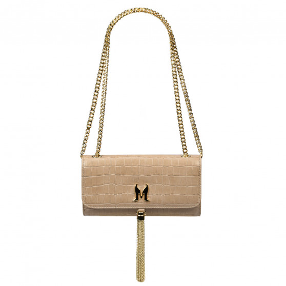 Damentasche Schultertasche 008g Croco Beige Damentasche Schultertasche 008g Croco Beige