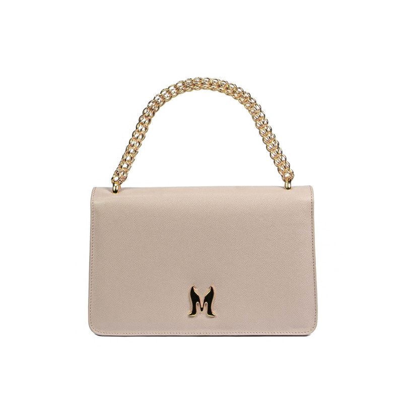 Damen-Schultertasche 010g beige Kaviar