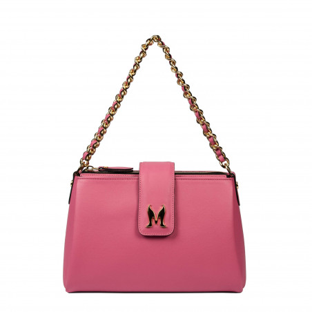 Damentasche Schultertasche 003g Barbie Pink+Schwarz