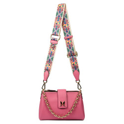Damentasche Schultertasche 003g Barbie Pink+Schwarz