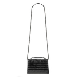 Damentasche Schultertasche 013g 01 Krokodil Schwarz