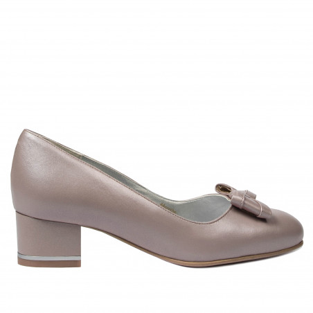Damen elegante Schuhe 1270-1 Cappuccino Perlmutt