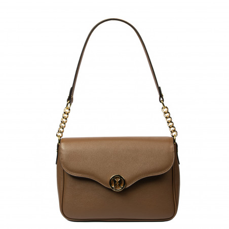 Damen-Umhängetasche 015g Cognacbraun