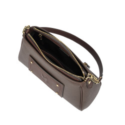 Damentasche Schultertasche 016g braun kombiniert