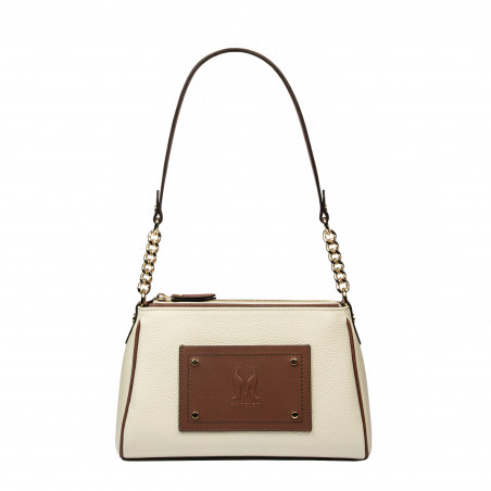 Damen-Umhängetasche 016g beige Latte kombiniert