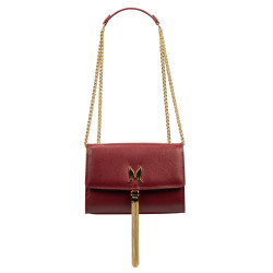 Damentasche Schultertasche 009g rot Safiano