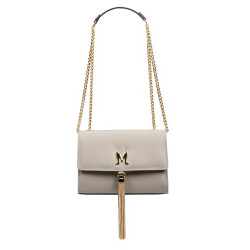 Damen-Umhängetasche 009g Beige Safiano