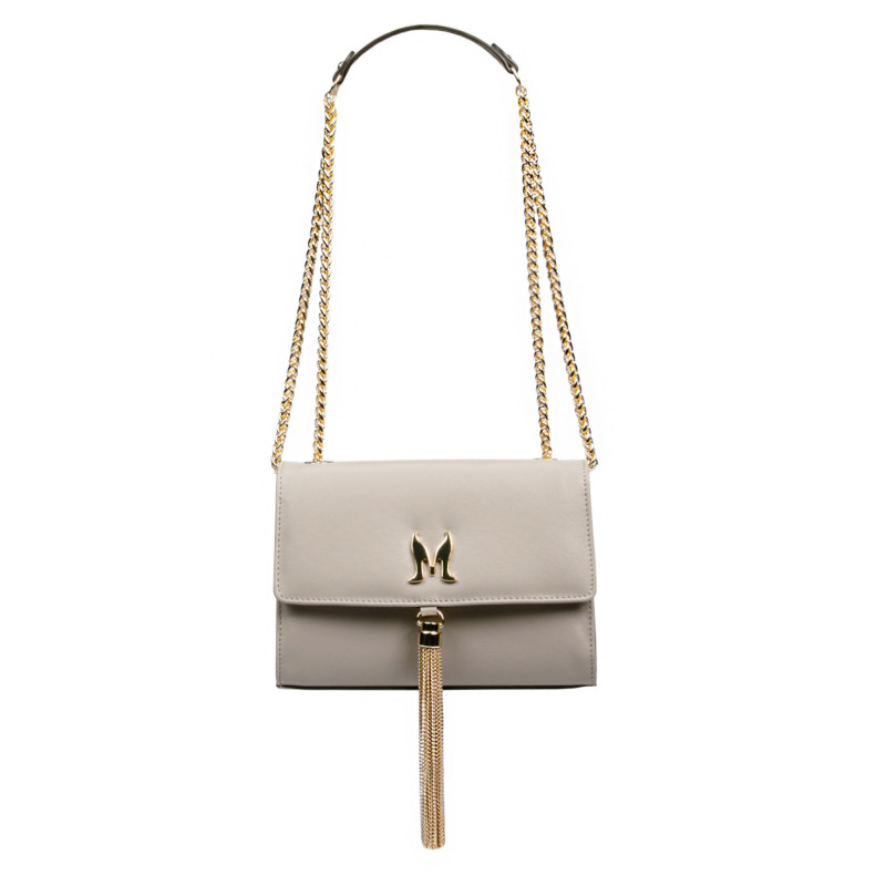 Damen-Umhängetasche 009g Beige Safiano