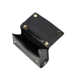 Damentasche Schultertasche 009g Krokodil Lack Schwarz