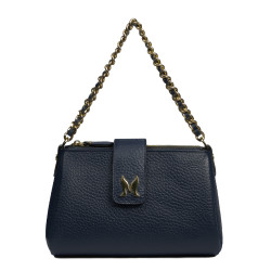 Damen-Schultertasche 003g Blau Elefant