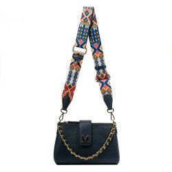 Damen-Schultertasche 003g Blau Elefant