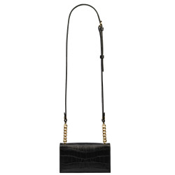 Damentasche Schultertasche 020g Croco Schwarz