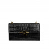 Damentasche Schultertasche 020g Croco Schwarz