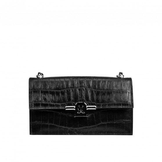 Damentasche Schultertasche 020g 01 Kroko Schwarz Damentasche Schultertasche 020g 01 Kroko Schwarz