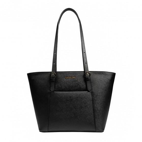 Damenschultertasche 021g schwarz Saffiano
