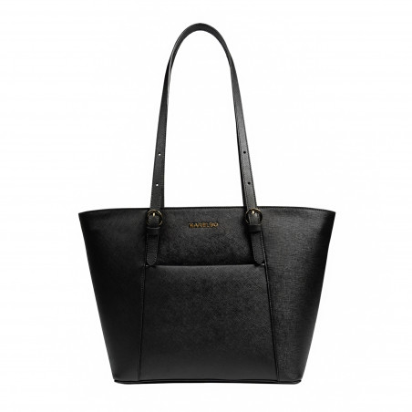 Damenschultertasche 021g schwarz Saffiano