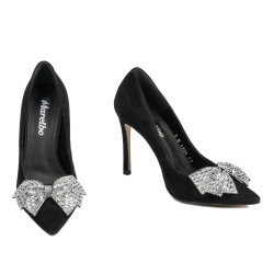 Elegante Damenschuhe 1334 in schwarzem Antilopenleder