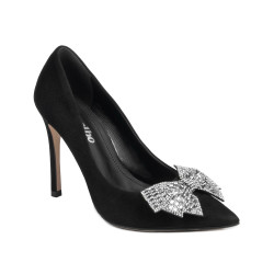 Elegante Damenschuhe 1334 in schwarzem Antilopenleder
