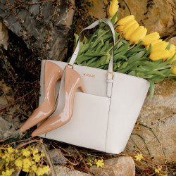 Elegante Damenschuhe 1302 Lack Kamel