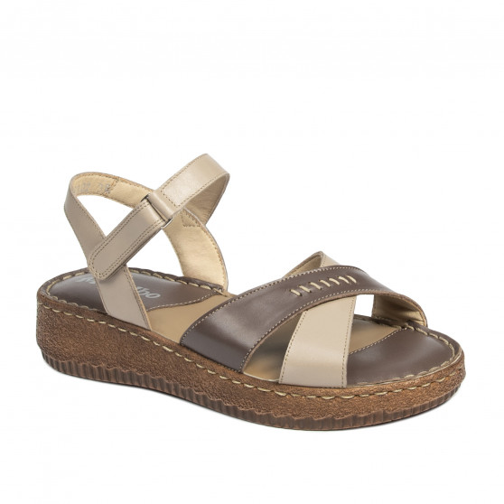Damensandalen 5102 Sand kombiniert