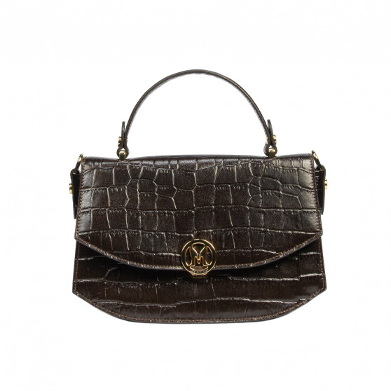 Damenhandtasche 023g Croco Dunkelbraun Damenhandtasche 023g Croco Dunkelbraun