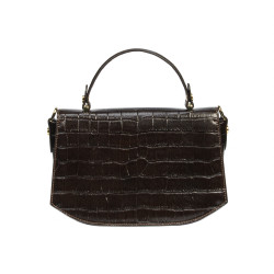 Damenhandtasche 023g Croco Dunkelbraun